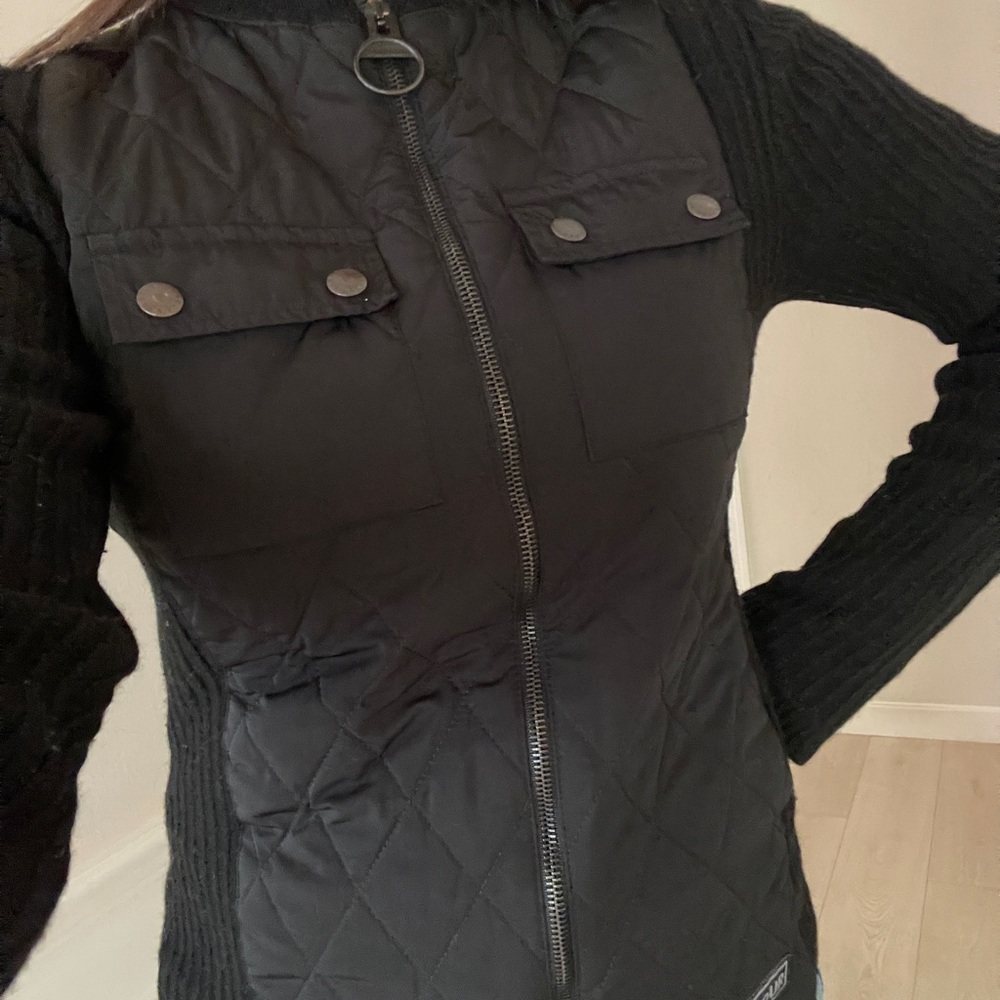 Barbour Lambswool Zip Through in black size 10